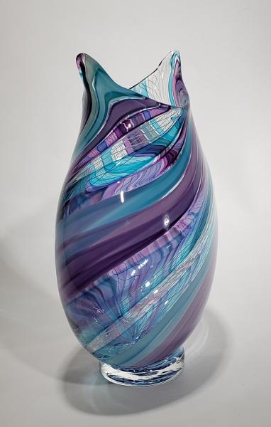 large purple and aqua vase picture