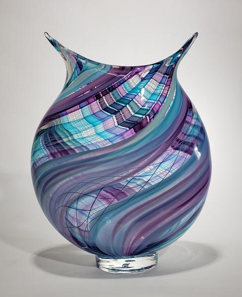 large purple and aqua vase picture