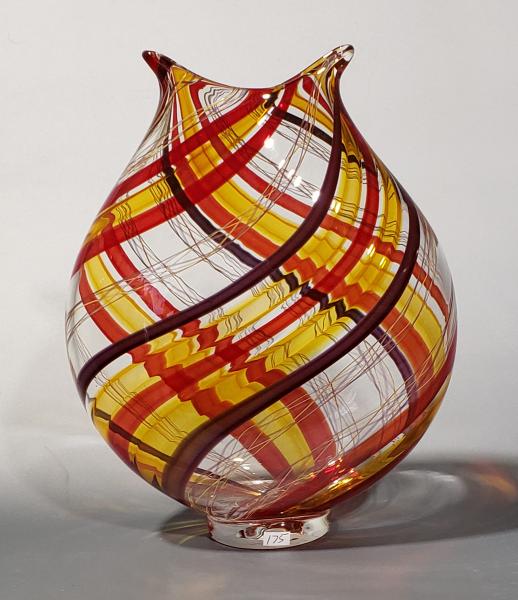 red and gold vase