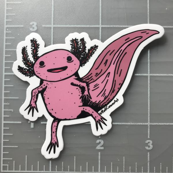 Cute Axolotl Printed Vinyl Sticker