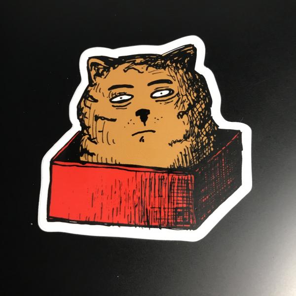 Lazy Orange Cat Vinyl Sticker