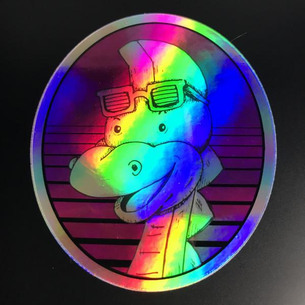 Denver the last Dinosaur 80s Holographic Version Vinyl Sticker