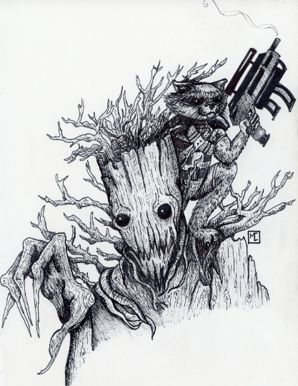 Groot and Rocker picture