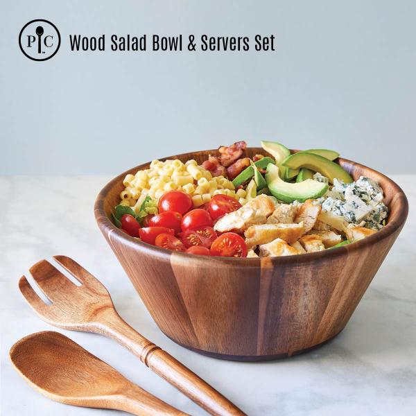 Wood Salad Bowl & Servers Set