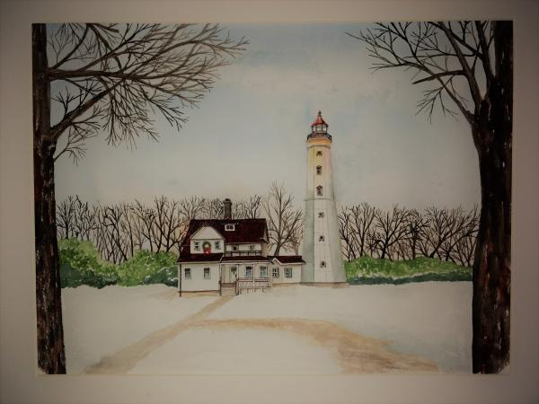 North Shore Lighthouse at Christmas, Milwaukee, WI picture