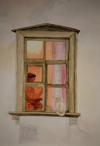 Cat in a Winter Window, Provence, FR picture