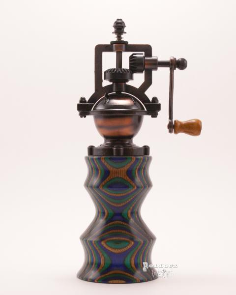 Peppermill - Peacock color - Concave shape
