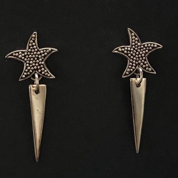 Sterling Silver Starfish Triangle Post Earrings