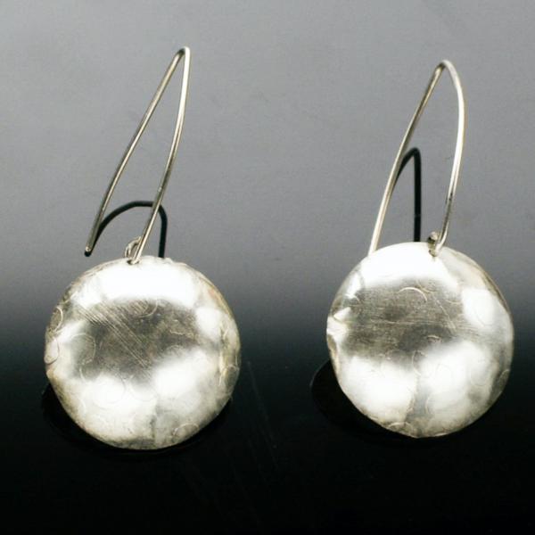 Sterling Silver Domed Bubble Textured Earrings
