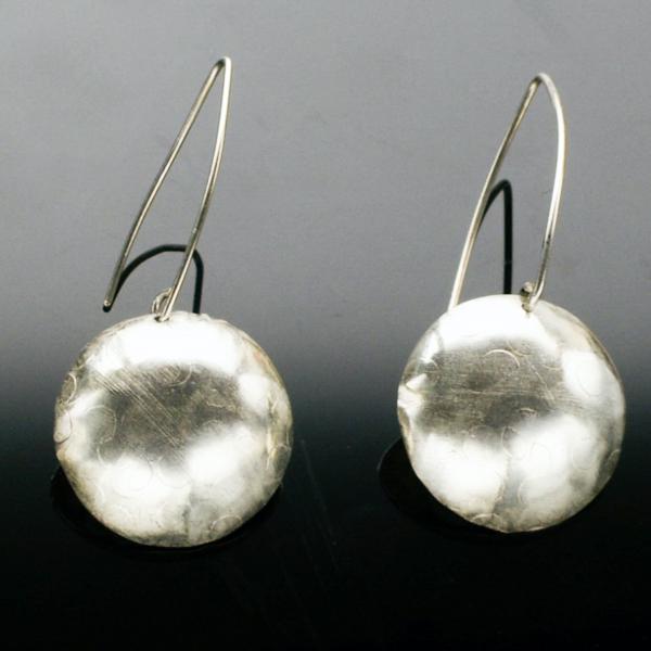 Sterling Silver Domed Bubble Textured Earrings picture