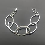 Argentium Silver Marquise Square Link Bracelet