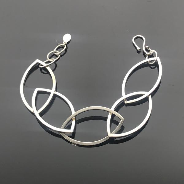 Argentium Silver Marquise Square Link Bracelet