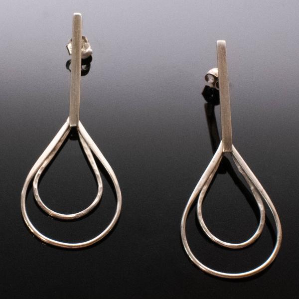 Sterling Silver Tear Drop Bar Earrings