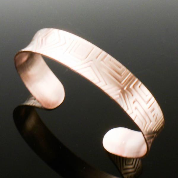 Bronze Anticlastic Geometric Slim Cuff