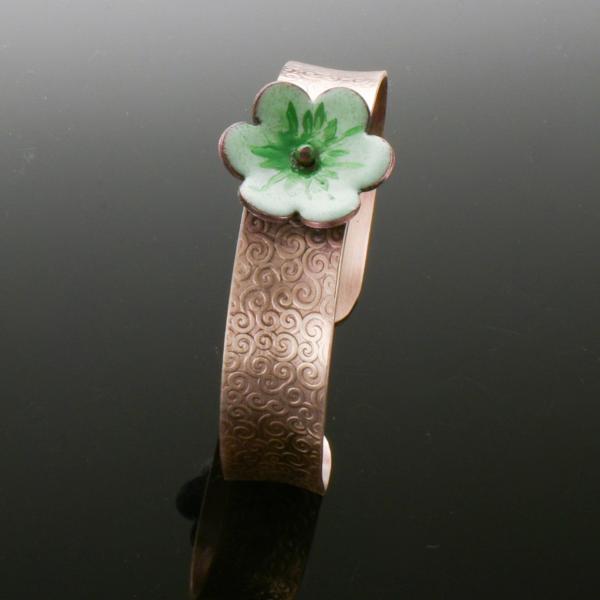 Copper Enameled Flower Cuff picture