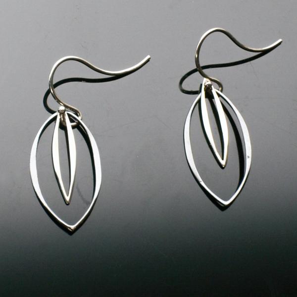 Sterling Silver Double Marquise Earrings picture