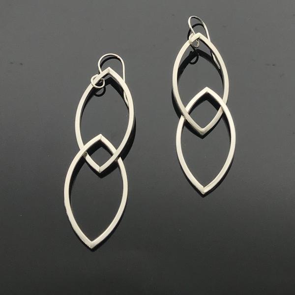 Argentium Silver Double Marquise Earrings