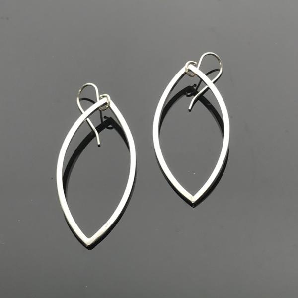 Argentium Silver Single Marquise Earrings