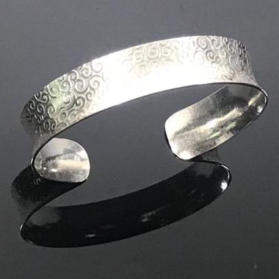 Sterling Silver Swirl Anticlastic Cuff Bracelet