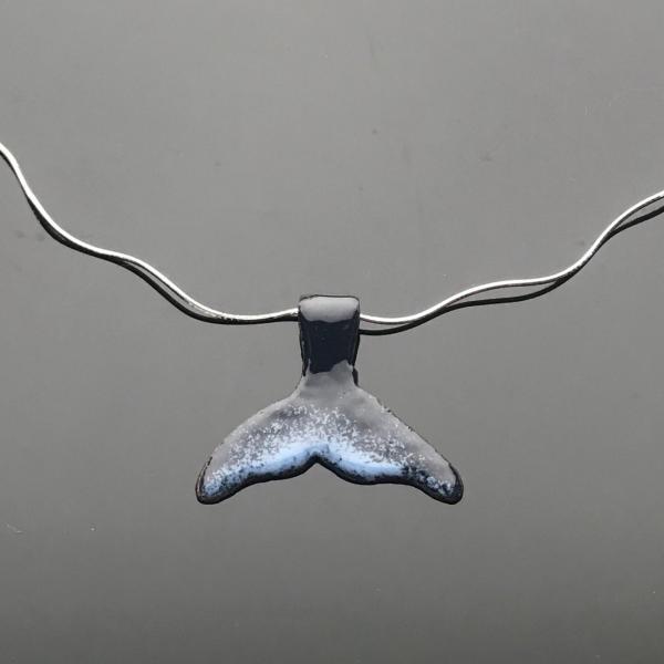 Enameled Whale Fluke Necklace