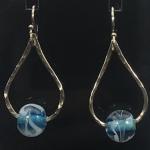Sterling Silver Blue Bead Drop Earrings