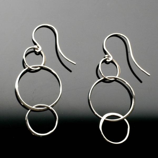 Sterling Silver 3 Circle Earrings