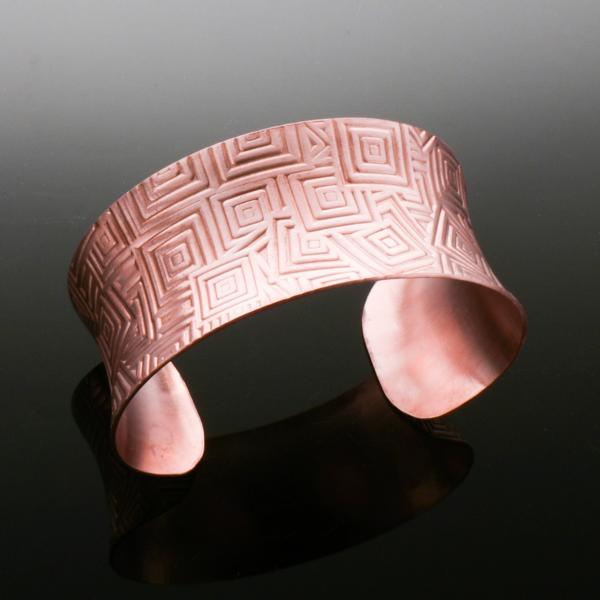 Copper Anticlastic Geometric Cuff picture