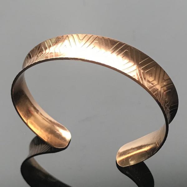 Bronze Anticlastic Diamond Textured Slim Cuff picture