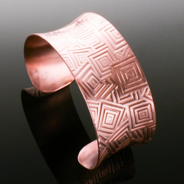 Copper Anticlastic Geometric Cuff