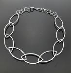 Argentium Silver Marquise Square Link Necklace