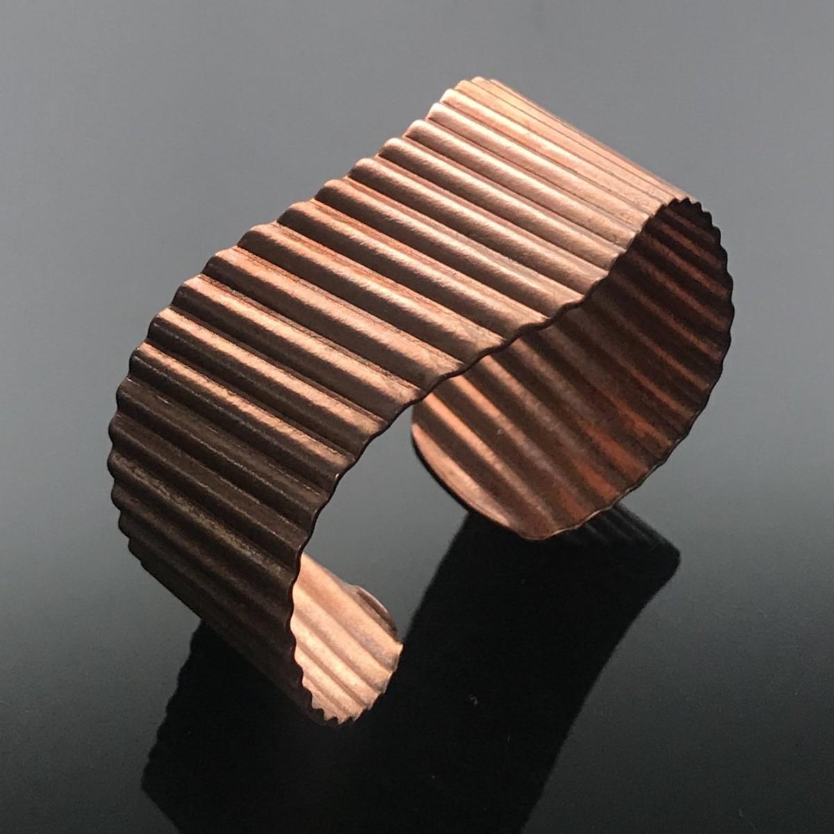 Copper Corrugated Wave Cuff picture
