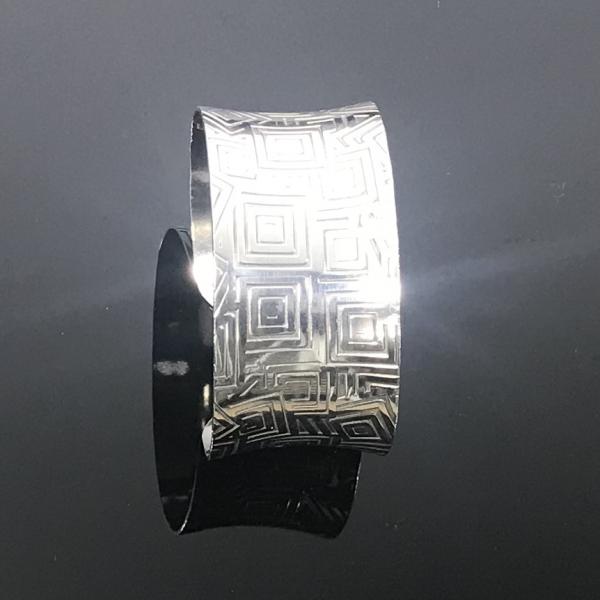 Sterling Silver Geometric Design Anticlastic Cuff picture