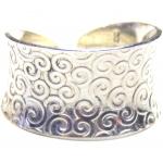 Sterling Silver Anticlastic Swirl Cuff Ring