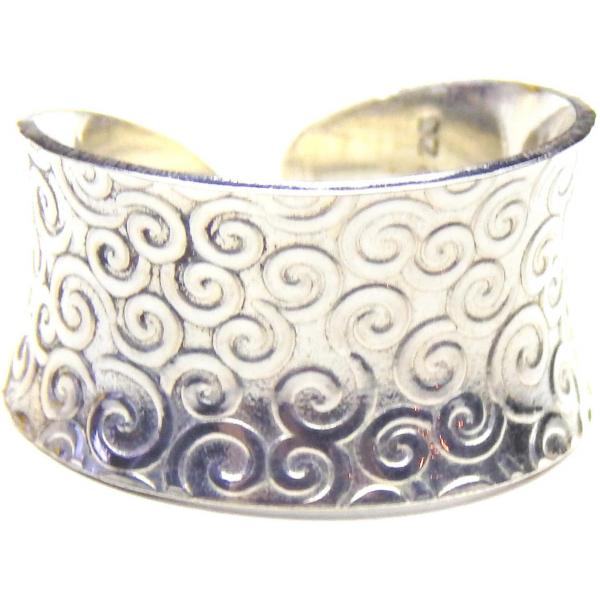 Sterling Silver Anticlastic Swirl Cuff Ring picture