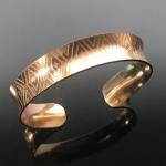 Bronze Anticlastic Diamond Textured Slim Cuff