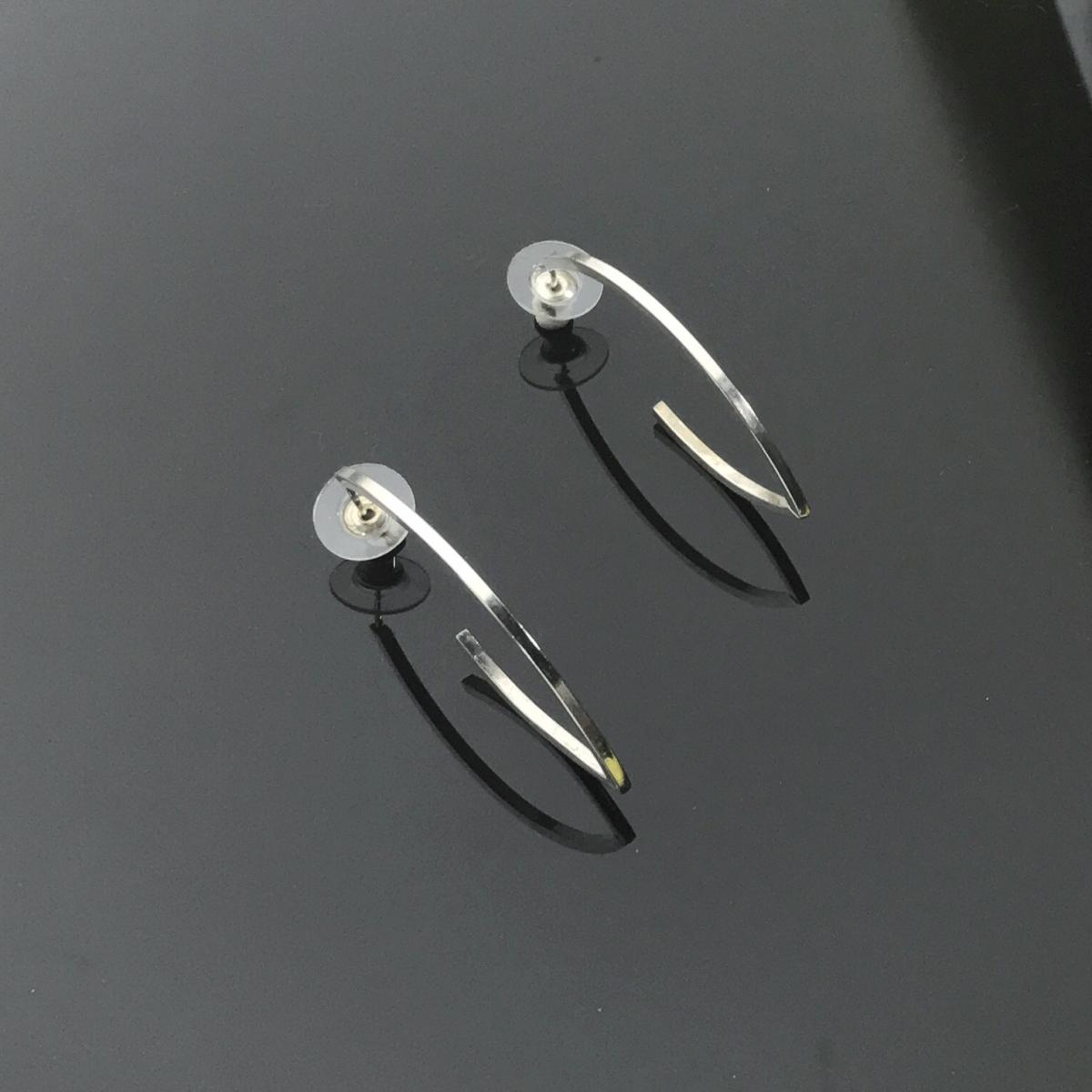 Argentium Silver Half Marquise Earrings picture