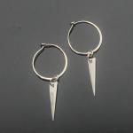 Sterling Silver Hoop Spike Earrings