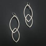 Argentium Silver Stacked Marquise Earrings