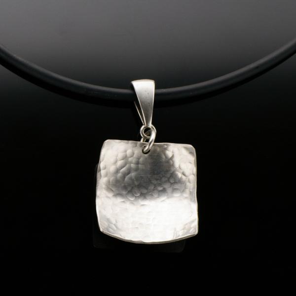 Sterling Silver Square Domed Necklace