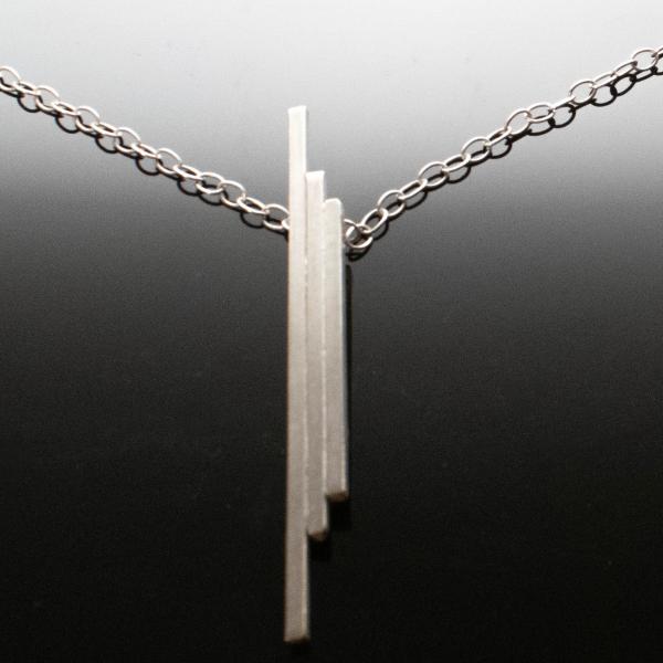 Argentium Silver Stacked Abstract Necklac