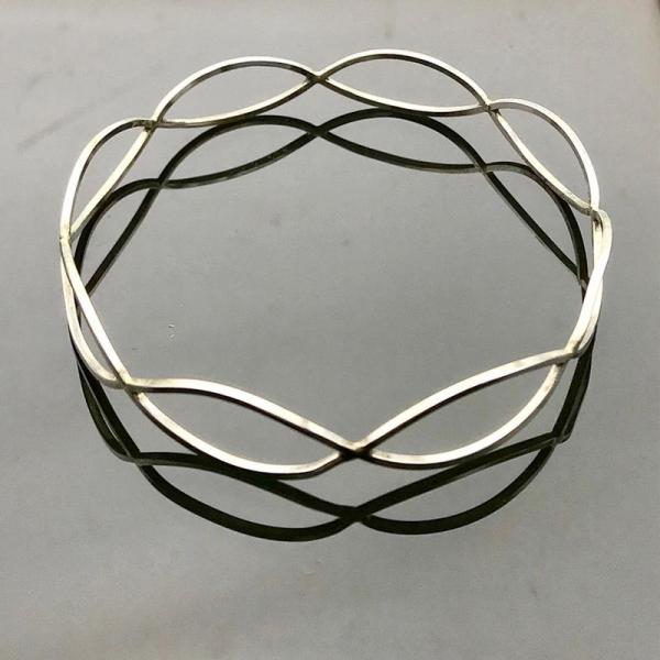 Argentium Silver Marquise Link Cuff Bracelet