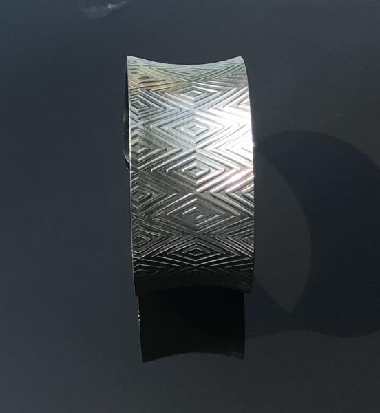 Sterling Silver Diamond Design Anticlastic Cuff picture