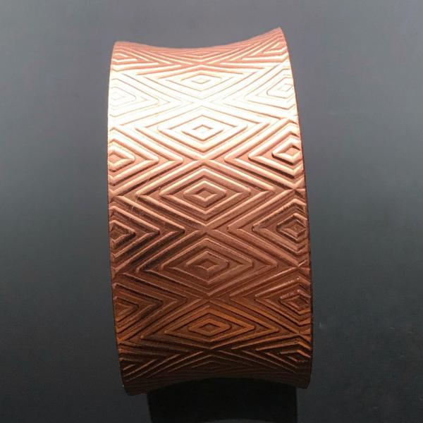 Copper Anticlastic Diamond Pattern Cuff picture