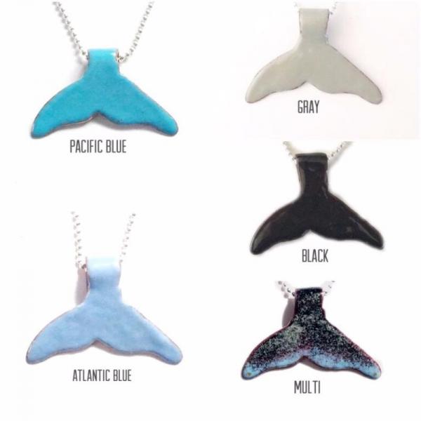 Enameled Whale Fluke Necklace picture