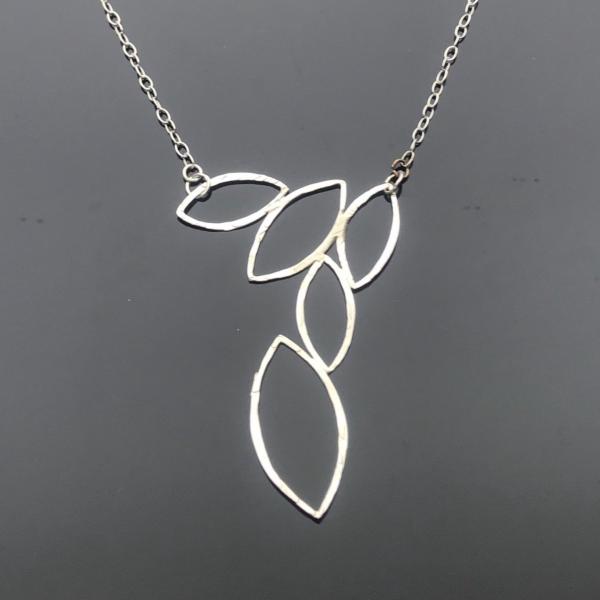 Sterling Silver 5 marquise Necklace