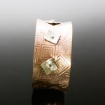 Copper and Silver Anticlastic Geometric Cuff