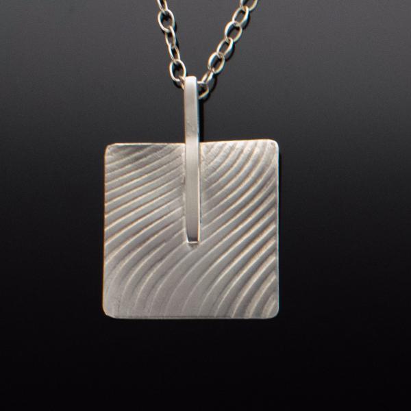 Argentium Silver Square Bar Abstract Necklace