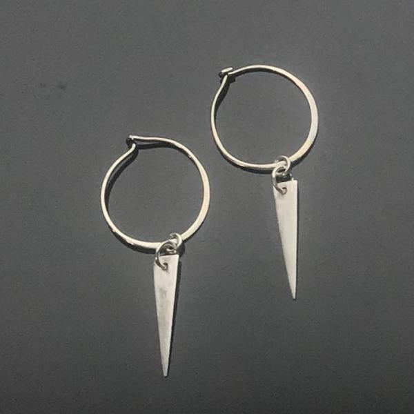 Sterling Silver Hoop Spike Earrings picture