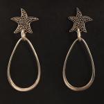 Sterling Silver Starfish Tear Drop Earrings