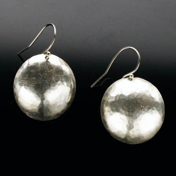 Sterling Silver Domed Chased Earrings